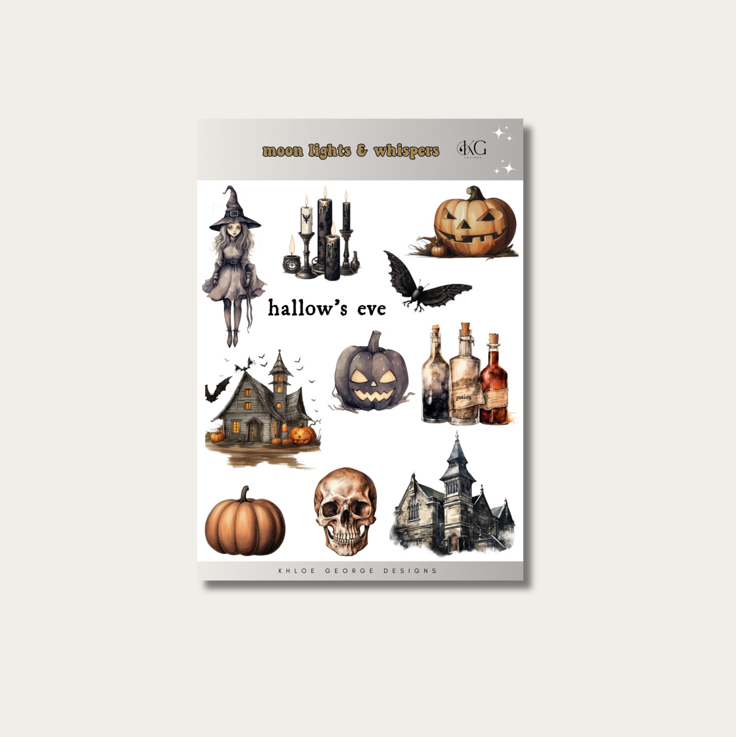 Dark Halloween Sticker Sheet