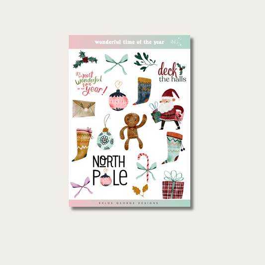 Wonderful Time of the Year Christmas Sticker Sheet