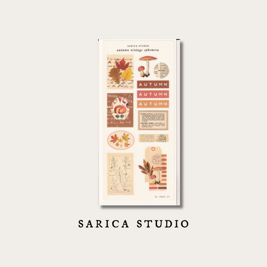 Autumn Vintage Ephemera Stickers - Sarica Studio