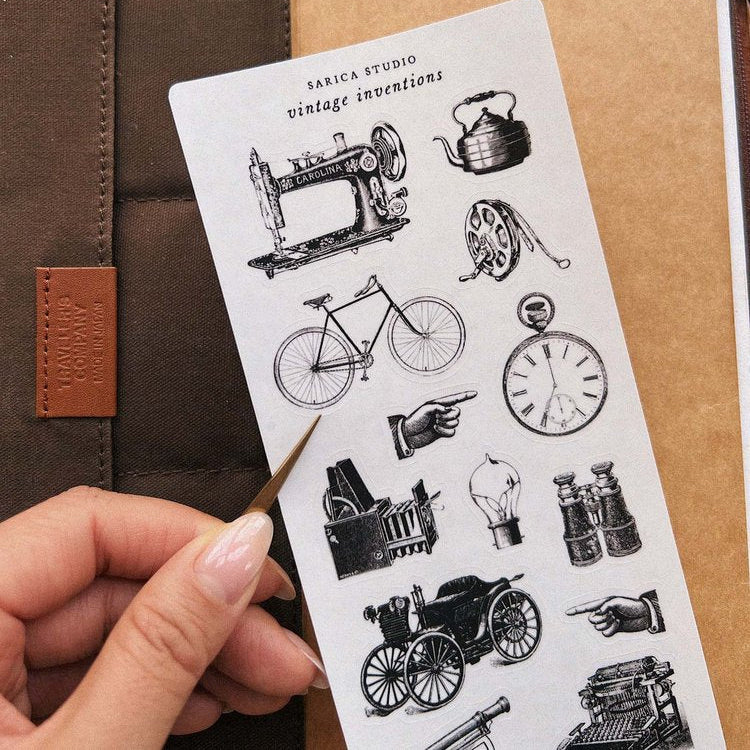 Vintage Invention Stickers-  Sarica Studio